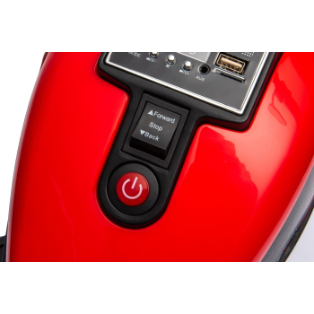 Motorek Chopper FASTER na akumulator dla dzieci Czerwony + Radio FM + Panel audio + LED